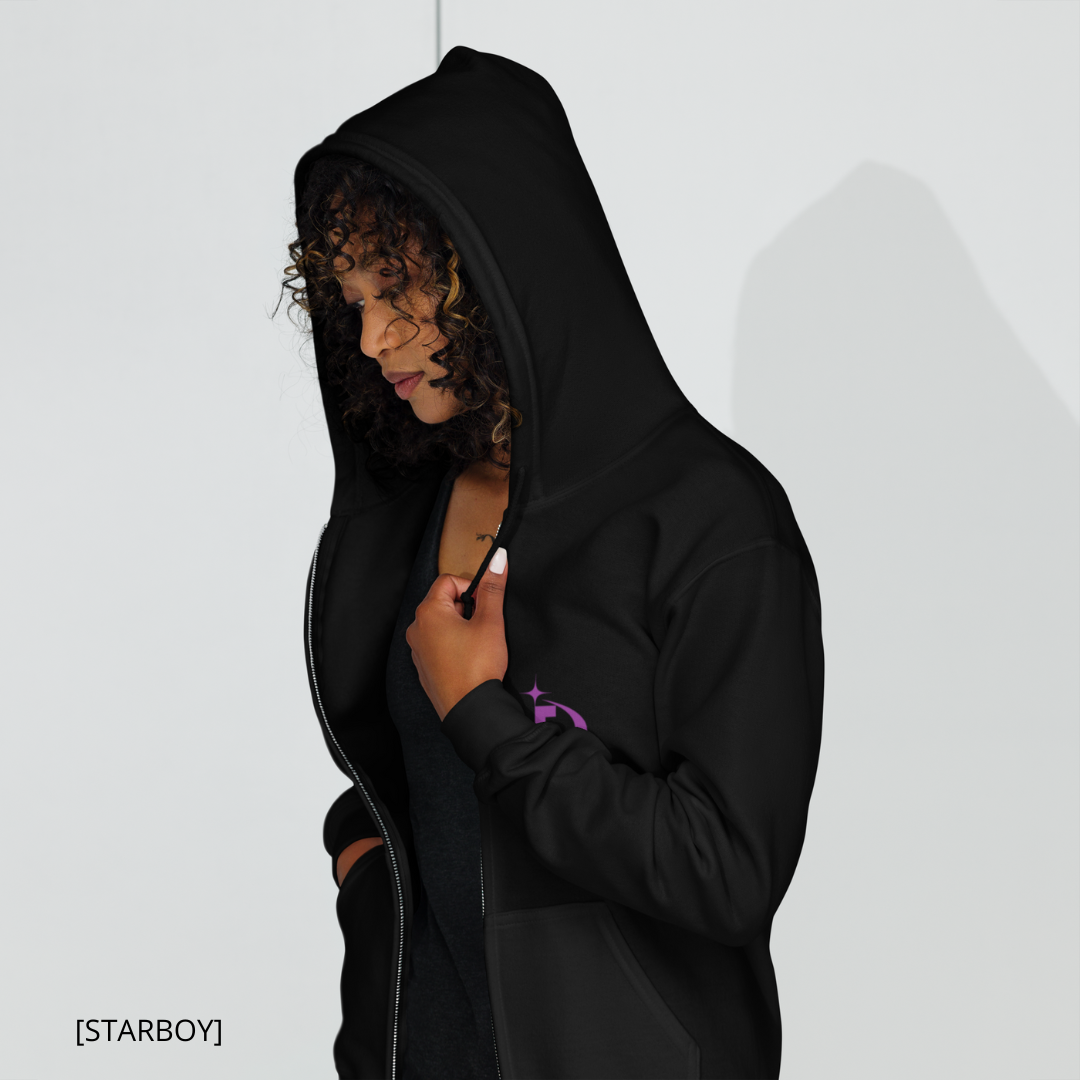 FLARE [STARBOY] (black) zip-hoodie (men/women)